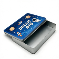 Boîte à biscuits rectangulaire personnalisée en métal de qualité alimentaire pour emballage cadeau de bonbons, vente en gros OEM