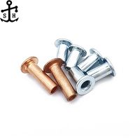 Remaches Tubulares Huecos de Cabeza Plana de Alta Calidad de Aluminio, Acero al Carbono, Latón, Cobre y Acero Inoxidable, Estándar DIN7338