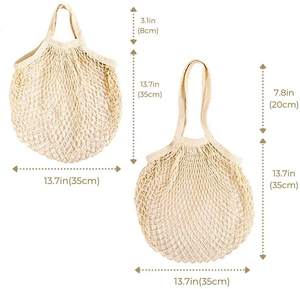 Bolsas de Compras Reutilizables de Malla de Algodón Cology, Bolsas de Hilo de Algodón, Bolsas de Red para Compras - Product Image 4