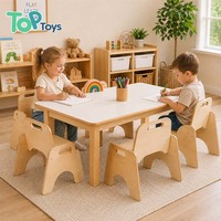 Silla Apilable de Madera Ecológica Montessori para Niños, con Respaldo en Forma de Escalera, para Preescolar, Guardería y Jardín de Infancia