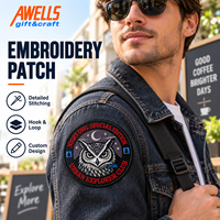 Patch de Nuit Haute Densité AWELLS, Écusson d'Identité Premium Direct Usine, Échantillonnage Rapide en 3 Jours pour Vestes et Sacs à Dos