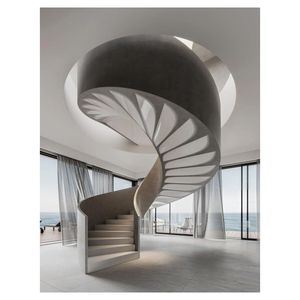 Prima Tùy Chỉnh Thép Carbon Cầu Thang Thiết Kế Nội Thất Thép Không Gỉ Cong Cầu Thang Cho Dự Án - Product Image 6