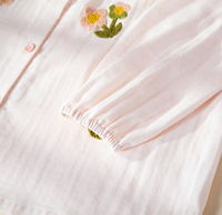 Pyjamas pour femmes 100% coton OEM Pyjamas pour femmes 100% coton - Style rustique avec des détails floraux brodés