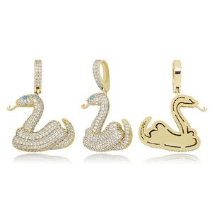 Nieuwe Hiphop Dier Slang Hanger Ketting Micro Pave Zirkonia Hanger Hiphop Mode Sieraden Cadeau Mannen Vrouwen Bling Sieraden - Product Image 6