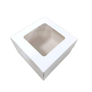 Boîte à gâteaux Boîte <span class=keywords><strong>de</strong></span> <span class=keywords><strong>boulangerie</strong></span> carrée blanche avec fenêtre Cajas Pasteles pour gâteau pâtisseries <span class=keywords><strong>Chocolat</strong></span> Cookie Pie Fête d'anniversaire Mariage Pâques - Product Image 6