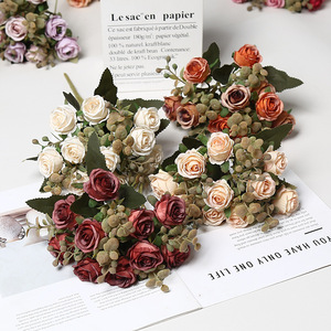 Fiori Artificiali in Seta a Forma di Mini-<span class=keywords><strong>Rosa</strong></span>, 10 Teste, per Decorazioni Domestiche, Oggetti di Scena per Fotografia di Matrimoni, Composizioni Interne, Ristoranti, Vendita all'Ingrosso - Product Image 2