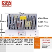 MEAN WELL RT-125 Seri 125W Triple Output AC-DC Power Supply Industri untuk Mesin Arcade Lingkungan Keras Industri