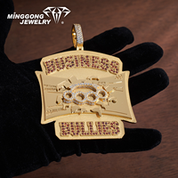 Pendentif Lettre Personnalisé en Moissanite Sertie de Pierres, en Argent Sterling Plaqué Or 10K 14K 18K 22K, Design Textuel, Bijoux Hip Hop Rapper de Luxe