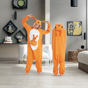 Pijama de Forro Polar con Estampado de Animales para Adultos Unisex, Disfraz de Cosplay, Ropa de Dormir con Capucha, Cuello con Capucha, Suave, de Manga Larga - Product Image 2