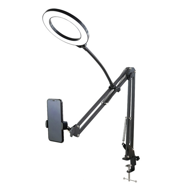 Overhead Tripod for Phone With Ring Light Desktop Cellphone Bracket for Video Shooting Table Mobile Mount Filming Recording