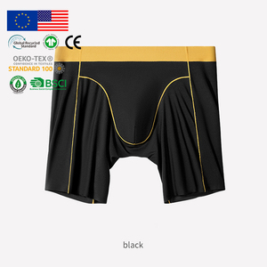 Mens Underwear Custom Logo Dark Blue Large Size Anti-Chafing Boxer Shorts Sports Breathable <strong>Men's</strong> <strong>Intimate</strong> <strong>Briefs</strong> &amp; Boxers - Product Image 1