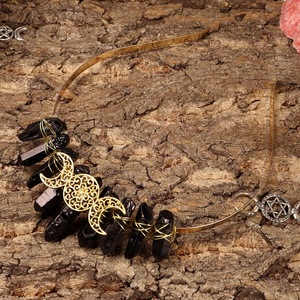 Corone di diadema in pietra di cristallo naturale Wiccan gioielli per capelli corona di cristallo fatta a mano - Product Image 3