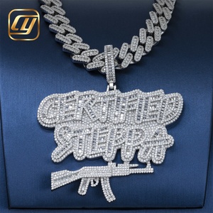 Pendentif Lettre CHOYUE Hip Hop Iced Out en Or Véritable 10K 14K avec Diamant de Laboratoire, Bijoux Hip Hop Tendance Buss Down - Product Image 2