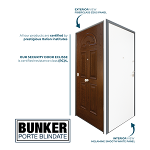 Fantôme: porte blindée affleurante avec panneau extérieur en fibre de verre, modèle ZEUS, design traditionnel - Product Image 3