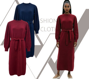 <span class=keywords><strong>Abito</strong></span> Midi <span class=keywords><strong>in</strong></span> <span class=keywords><strong>Maglia</strong></span> <span class=keywords><strong>Bordeaux</strong></span> da Donna con Maniche Lunghe a Sbuffo, Dettagli Traforati, Cintura <span class=keywords><strong>in</strong></span> Vita e Spacco sull'Orlo – Elegante <span class=keywords><strong>Abito</strong></span> Lavorato a <span class=keywords><strong>Maglia</strong></span> per Ospiti di Matrimonio - Product Image 3