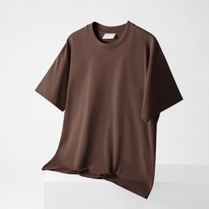 OEM 100% Recyclable Cotton Male Custom Logo Ribbed Collar Breathable Soft Sport Workout Streetwear T-<b>shirt</b> for <b>Men</b> High Quality - Product Image 3