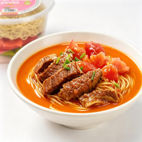 Wholesale Bulk Tomato Beef Brisket Instant Ramen OEM Supply Non-fried Noodles