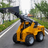 Mini-chargeuse sur pneus à moteur diesel S490 rotative à 360°, avec une hauteur de dégagement au sol de 200 mm, pour une utilisation agricole et résidentielle