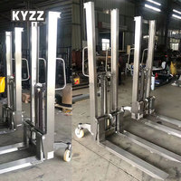 Empileur de palettes manuel électrique en acier inoxydable, 1 tonne, 1.6m, pompe hydraulique manuelle, chariot élévateur de palettes en acier inoxydable, prix