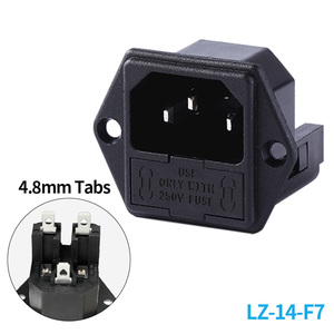 3ช่อง C14ปลั๊กไฟตัวผู้แบบคู่ตัวเชื่อมต่อแบบมาตรฐาน IEC 3.5มม. ปลั๊กต่อทองแดงทองเหลืองอุตสาหกรรม CN 10A - Product Image 4