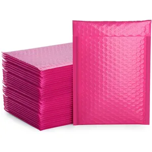 Оптовые продажи розовый маленький конверт-Индивидуальные переработанные эко 4x8 /11x5 дюймов маленькие конверты из пузырчатой пленки самозапечатывающиеся горячие розовые мягкие конверты