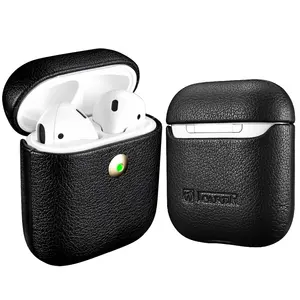 PU皮革简单分体式耳机盖可拆卸系列定制徽标PU皮套，适用于AirPods