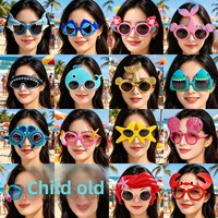 Lunettes de fête transfrontalières à thème animaux marins |   Modèle SEA001 en PC, formes amusantes de requin et d'étoile de mer, pour la plage d'été