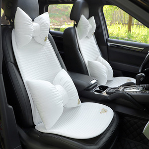 Cotton Embroidered Bear Car Seat Cushion Single Piece Soft Cooling Mat For Car Seats Four Seasons Use - Product Image 2
