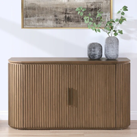 Buffet en chêne en bois massif de 60 ''de large, serveur de stockage, armoire console multifonctionnelle, conceptions d'armoire de séparation de salon Sunrise