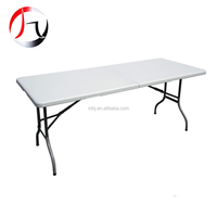 Table de salle à manger intérieure et extérieure, pliante, en plastique, longue, portable, pour banquet