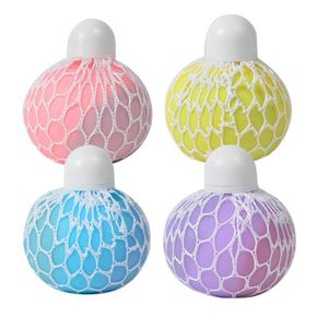 2026 New Wholesale Custom Gel Anti Stress Relief Anxiety 12 Pack Squeeze Toy Vent Fruit Grape <b>Glitter</b> Mesh Stress Ball with Net - Product Image 6