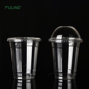 Gobelet à boisson froide jetable en plastique PET personnalisé FULING avec couvercle et paille - Product Image 3