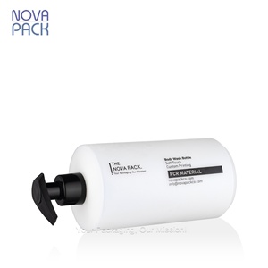 Mềm cảm ứng Frosted HDPE nhựa 300ml 350ml 500ml sữa tắm rửa cơ thể chai 16oz dầu gội Lotion chai với khóa màu đen bơm - Product Image 6