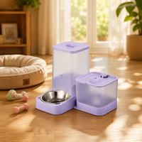 Distributeur automatique de nourriture et fontaine à eau 2 en 1 pour animaux de compagnie avec filtre circulant et station d'alimentation et d'abreuvement
