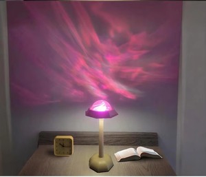 Lampe de bureau LED sur pied avec effet d'ondulation d'eau, cadeau romantique pour couple, veilleuse de projection pour chambre à coucher - Product Image 3