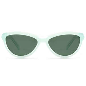 Lunettes de soleil œil de chat pour femmes, monture menthe unie, verres en résine à bord complet, protection anti-UV, adaptées aux visages ovales - Product Image 5