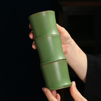 Tasse Boba en céramique en forme de bambou Verre à boire unique pour café glacé, promotion de smoothie Tasse à thé japonaise Tasse à boire en bambou