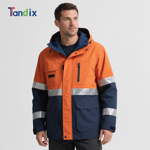 Invierno Cálido impermeable abrigo de alta visibilidad ingeniero caldera mecánica construcción trabajo chaqueta Hi Vis reflectante trabajador ropa de trabajo - Product Image 1