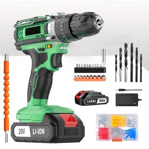 30mm Drilling 20V Cordless Impact Drill Keyless Chuck Variable Speed <b>Screwdriver</b> <b>Set</b> With Battery CD-20K-1 Impact Drill Cordless - Product Image 1