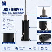 Pince de fixation pour câble, corps noir, filetage femelle M6, sortie latérale réglable pour suspension d'éclairage de plafond, fournisseur OEM