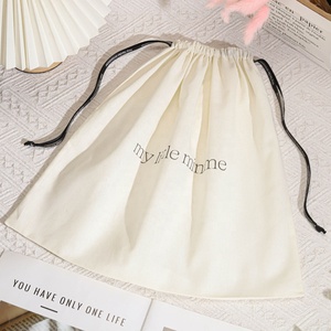 Customized <strong>Large</strong> Muslin Cotton Clothes Packing <strong>Bag</strong> Logo Printed Organic Cotton Dust Cover <strong>Drawstring</strong> <strong>Bag</strong> for Gift Shoe Handbag - Product Image 4
