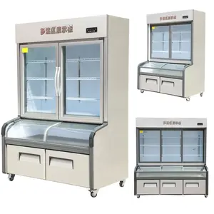 Food Commercial Glas Gefrier schrank Kühler Food Display Glas Vitrine Vitrinen Kühl vitrine