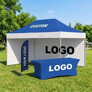 Carpa Gazebo Plegable Impermeable con Estructura de Aleación de Aluminio Resistente de 10x10 pies, 10x15 pies, 10x20 pies para Uso en Ferias Comerciales y Promociones - Product Image 1
