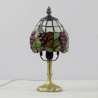 Lámpara de Mesa LED Simple de Estilo Europeo LongHuiJing de 6 Pulgadas con Vidrio Tintado con Diseño de Uvas para Decoración de Sala de Estar y Dormitorio, Hecha a Mano