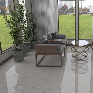 Baldosas de Cerámica Terrazzo Antideslizantes de Lujo Nórdico, Color Blanco Nieve, 600x600, para Tiendas de Ropa y Paredes Blancas - Product Image 2