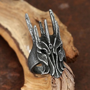 yunnique Stainless Steel <b>Skull</b> <b>Ring</b> For Men Spike Design Gothic Party Jewelry Size 7 8 9 10 11 12 13 - Product Image 2