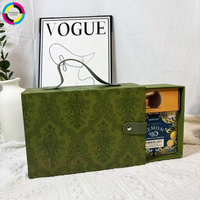 Boîte à tiroir en carton rigide haut de gamme avec fermeture magnétique, sangle de transport en cuir, emballage personnalisé de qualité supérieure pour les marques de luxe, cadeaux