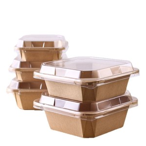 บรรจุภัณฑ์อาหารแบบนำกลับบ้านสำหรับขายส่ง ย่อยสลายได้ รีไซเคิลได้ สำหรับก๋วยเตี๋ยว สลัด ชามกระดาษทรงแปดเหลี่ยม - Product Image 2