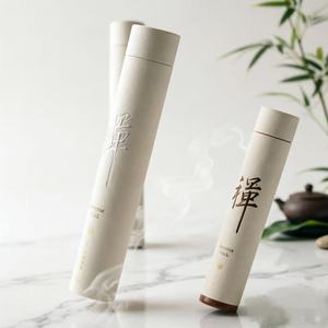 Zen Incense Stick <b>Paper</b> Tube <b>Packaging</b> Craft <b>Paper</b> Embossing Hot Stamping Recyclable Gift Box - Product Image 1