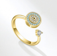 18K Or Cubique Zircon Tournesol Spinner Anneaux pour Femmes Style Moderne Rotatif Daisy Fleur Anneau pour les Mariages et la Libération du Stress
